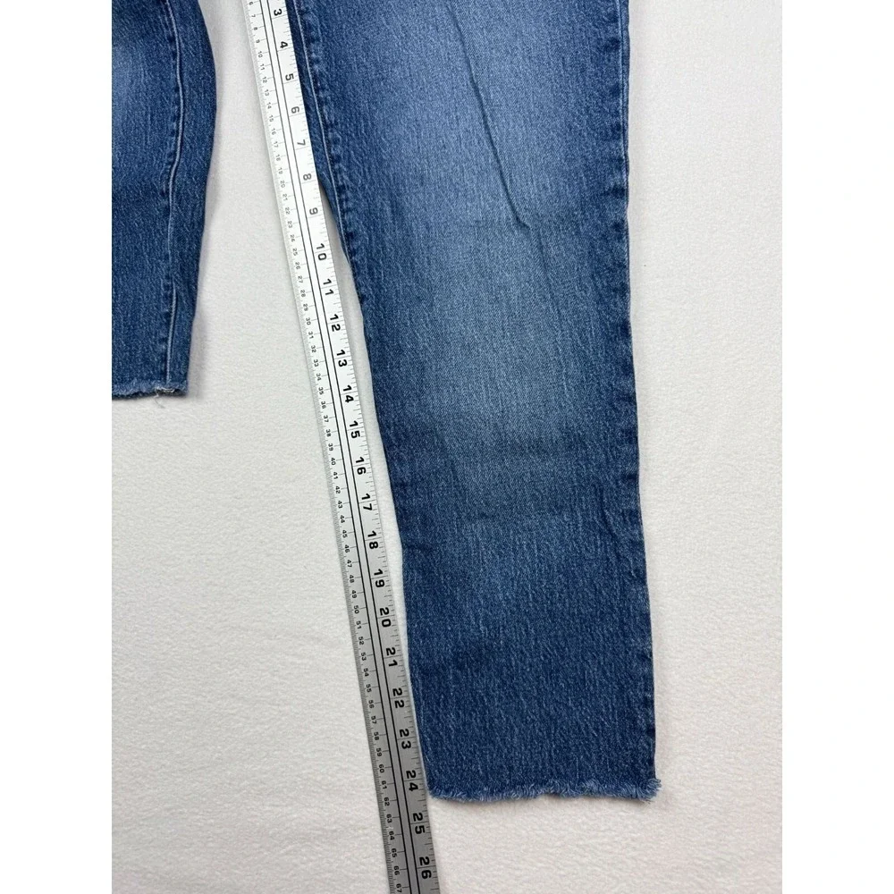 Madewell The Slim Boyjean Size 27 Womens Stone Wash Raw Hem Heavyweight‎ Denim